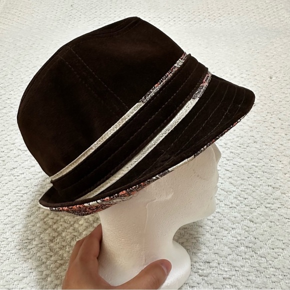 Goorin Bros Brown Velvet Fedora Hat Size Medium - Picture 7 of 8
